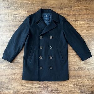 Brooks Brothers Navy 100% Wool Coat